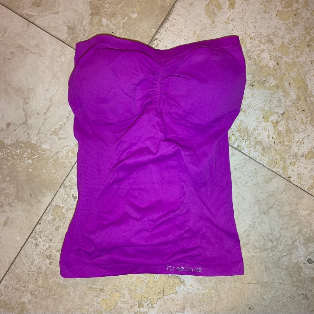 Bebe purple rouched tube top